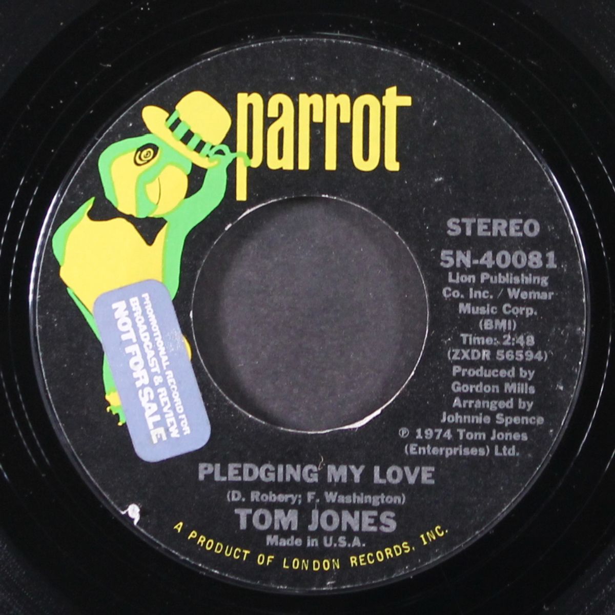 pledging my love / i'm too far gone by TOM JONES