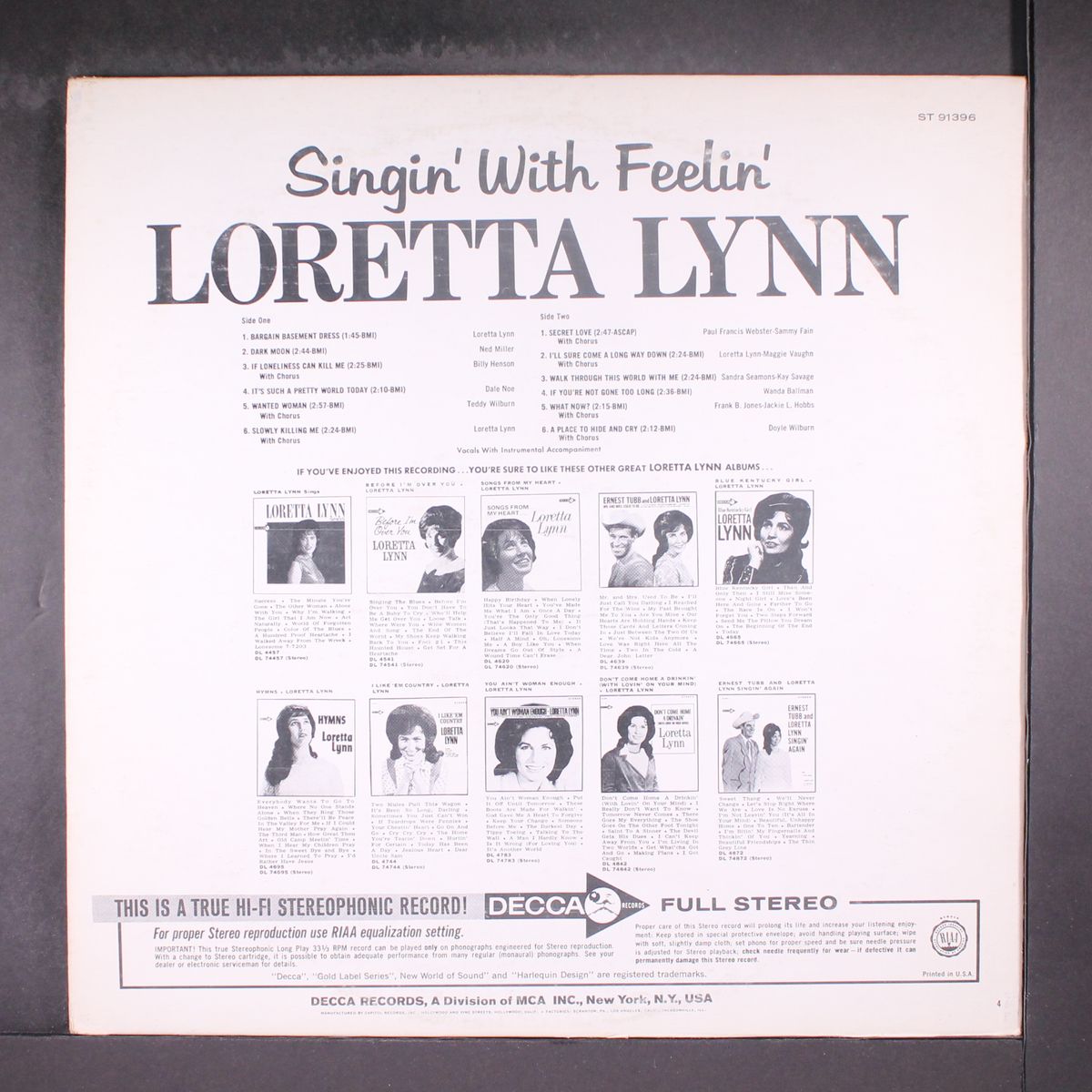 singin' with feelin' by LORETTA LYNN