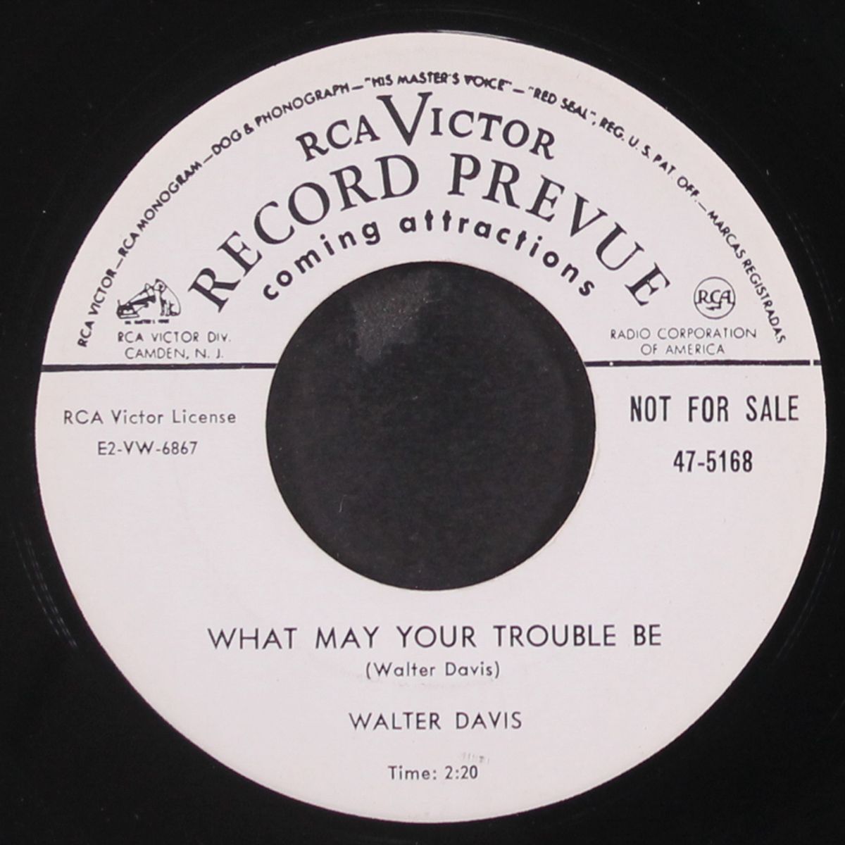 so long baby / what may your trouble be by WALTER DAVIS