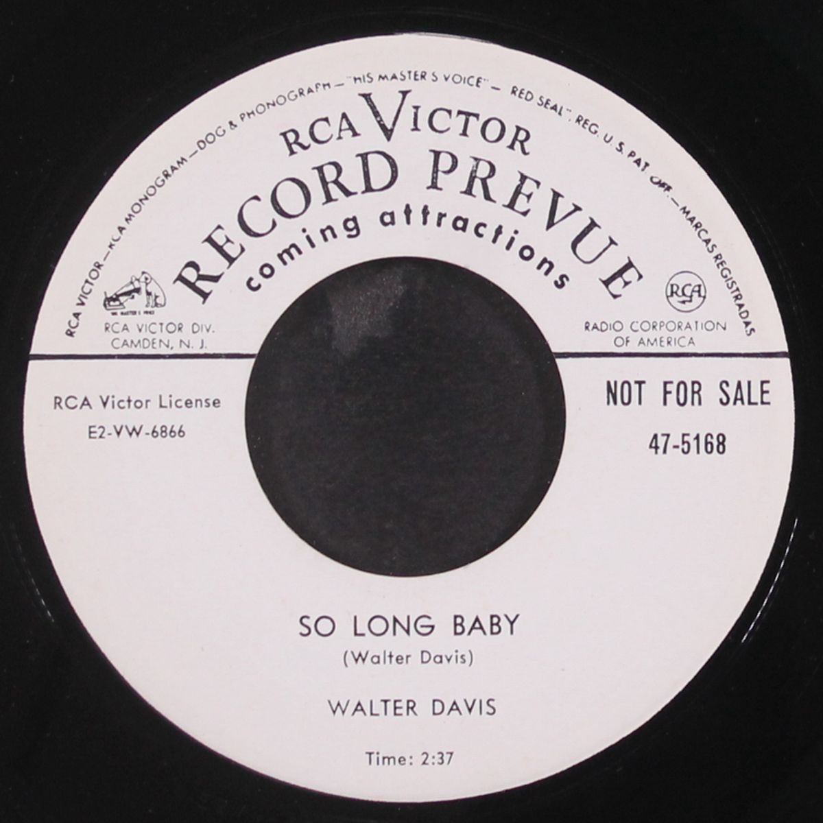 so long baby / what may your trouble be by WALTER DAVIS