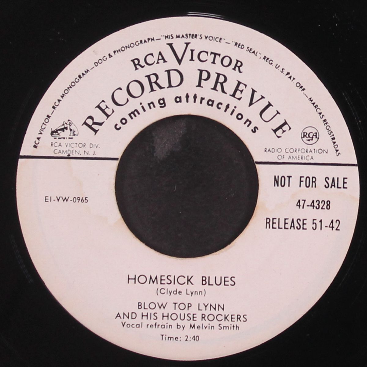 come back my darlin' / homesick blues by BLOW TOP LYNN