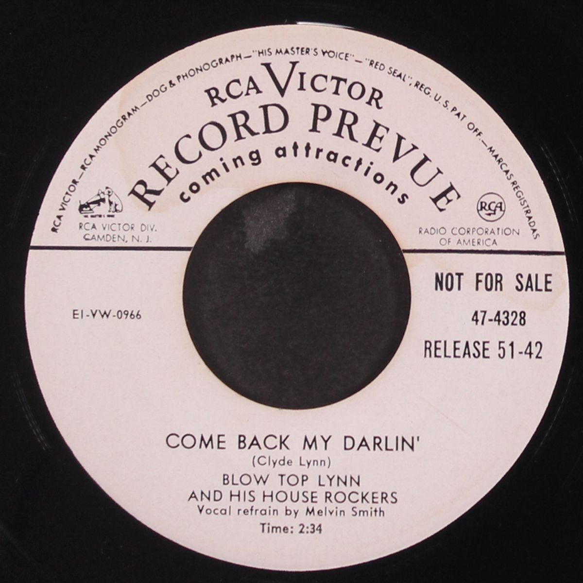 come back my darlin' / homesick blues by BLOW TOP LYNN