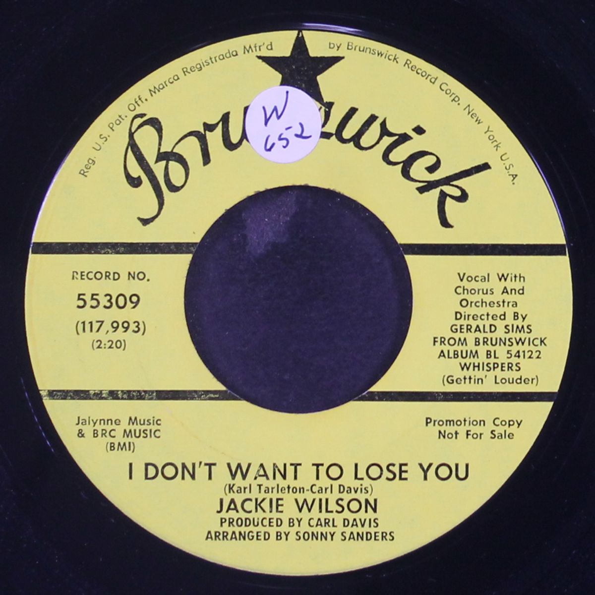 just be sincere / i don't want to lose you by JACKIE WILSON