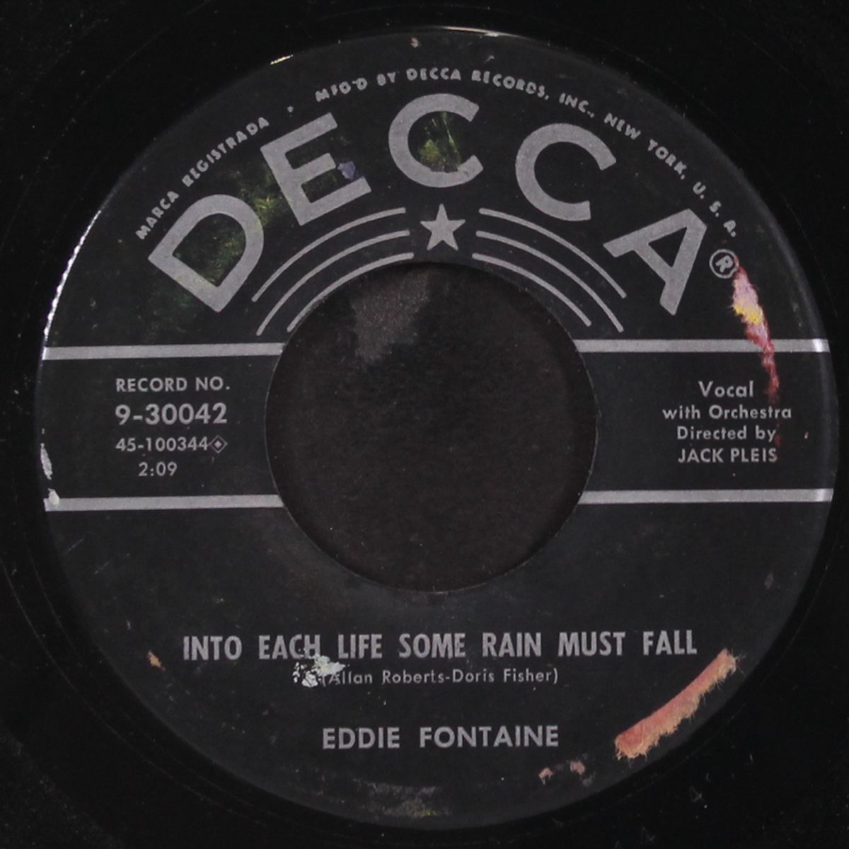 cool it baby / into each life some rain must fall by EDDIE FONTAINE