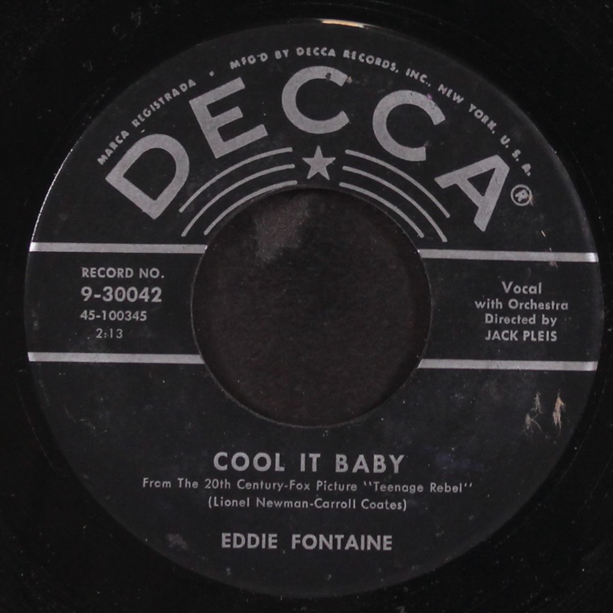 cool it baby / into each life some rain must fall by EDDIE FONTAINE