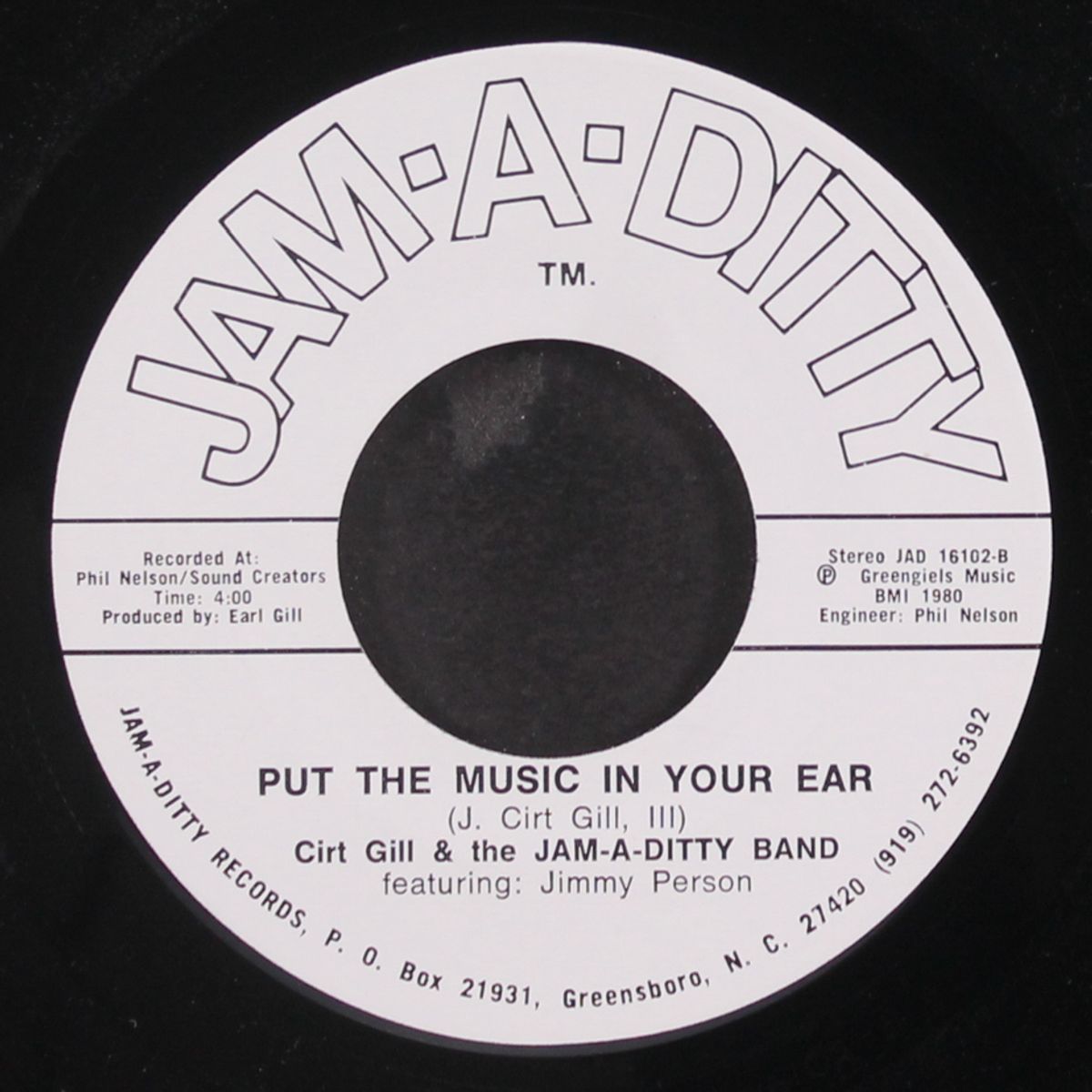 put the music in your ear / have a little faith in me by CIRT GILL & JAM-A-DITTY BAND
