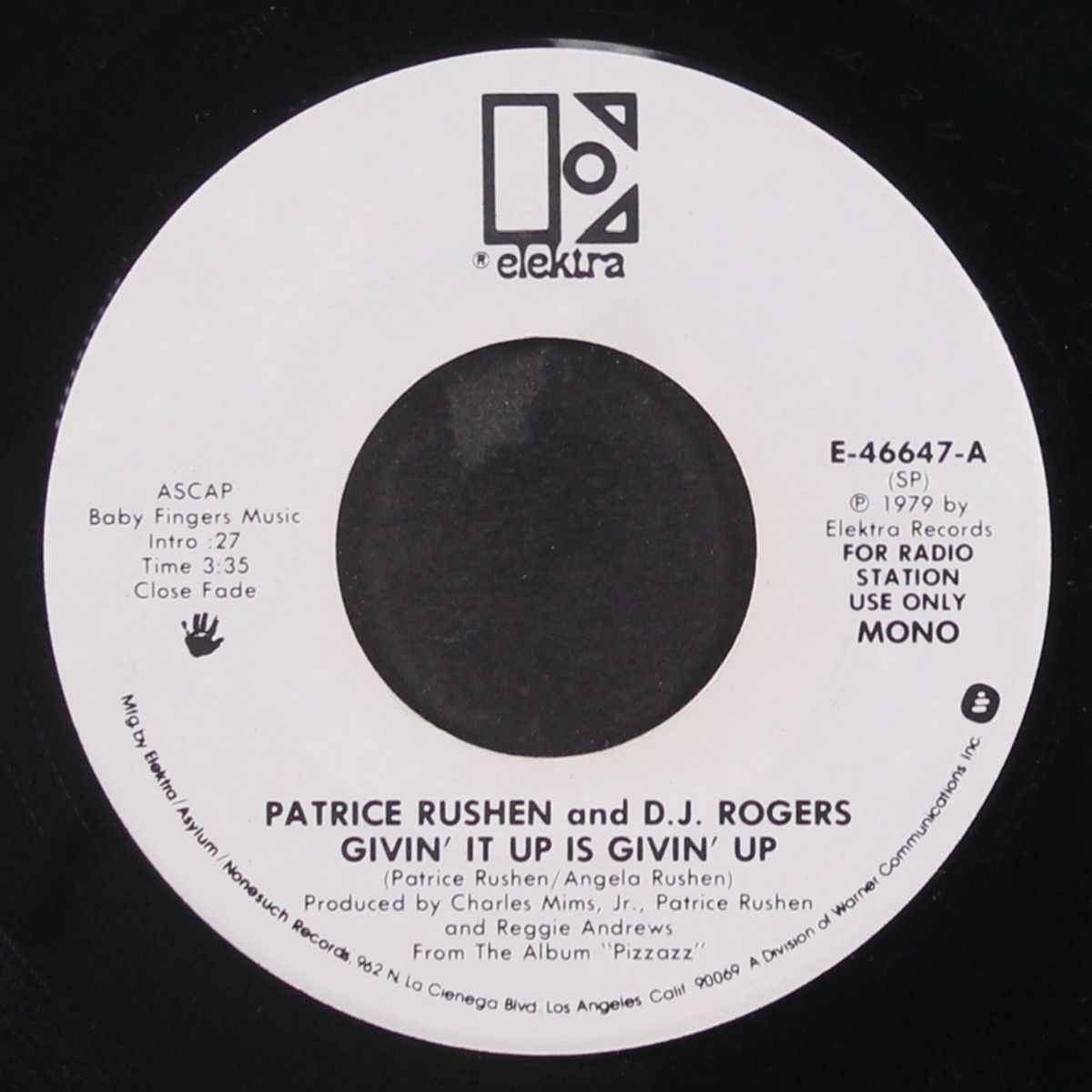 givin' it up is givin' up / mono by PATRICE RUSHEN & D.J. ROGERS