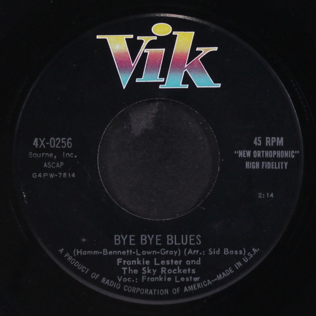 bye bye blues / water boy by FRANKIE LESTER & SKY ROCKETS