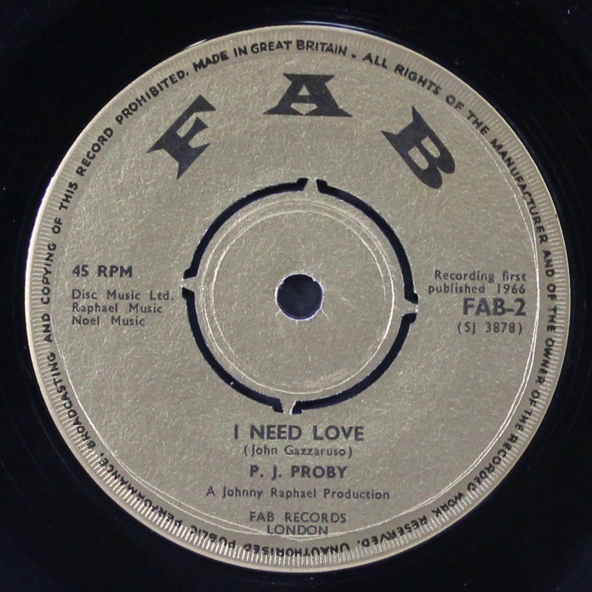 i need love / you got me cryin' by P.J. PROBY