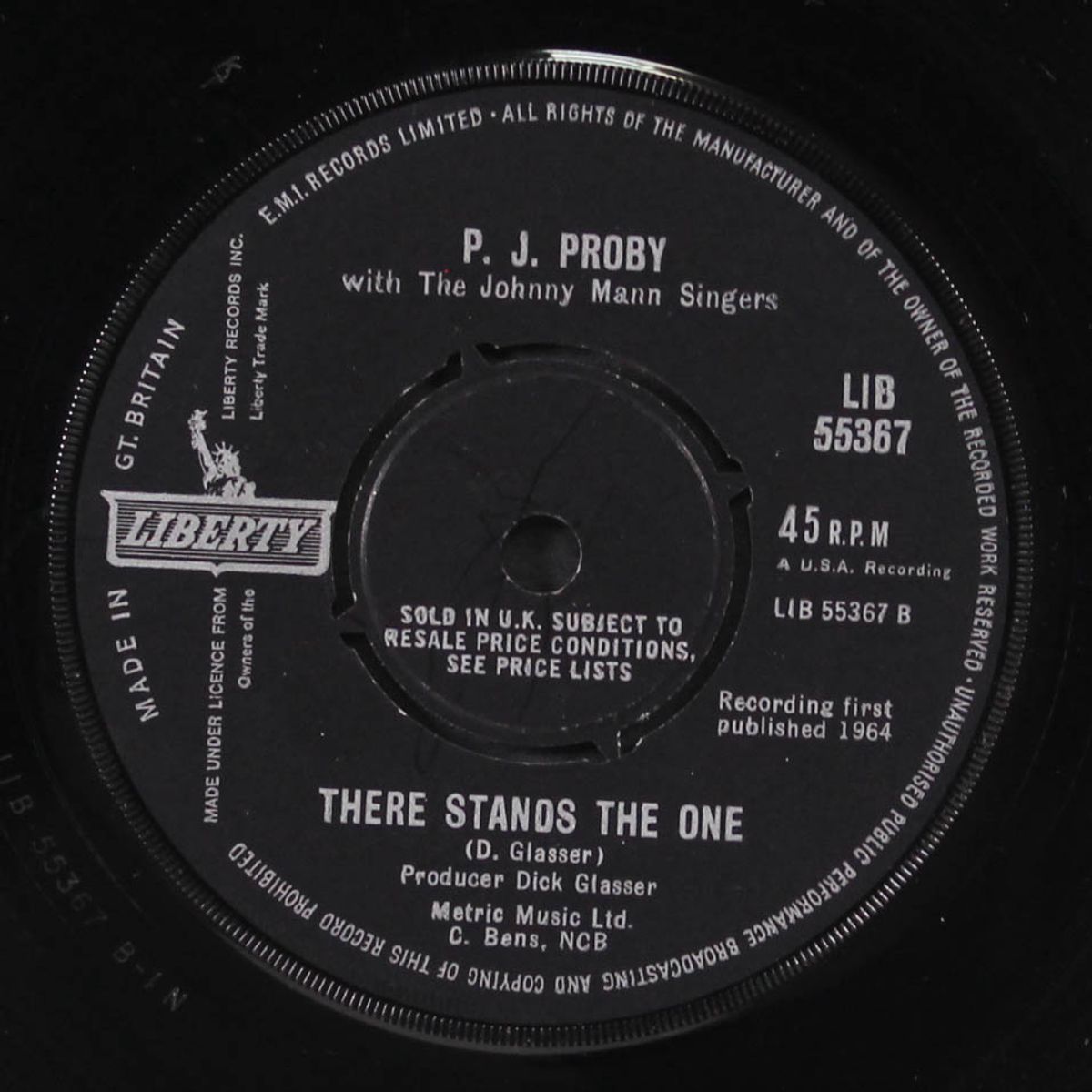 there stands the one / try to forget her by P.J. PROBY
