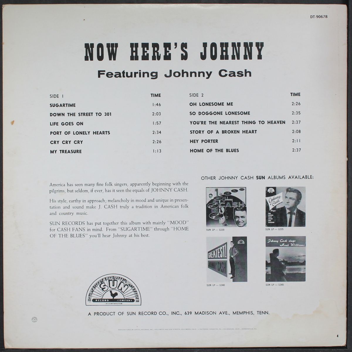 now here's by JOHNNY CASH