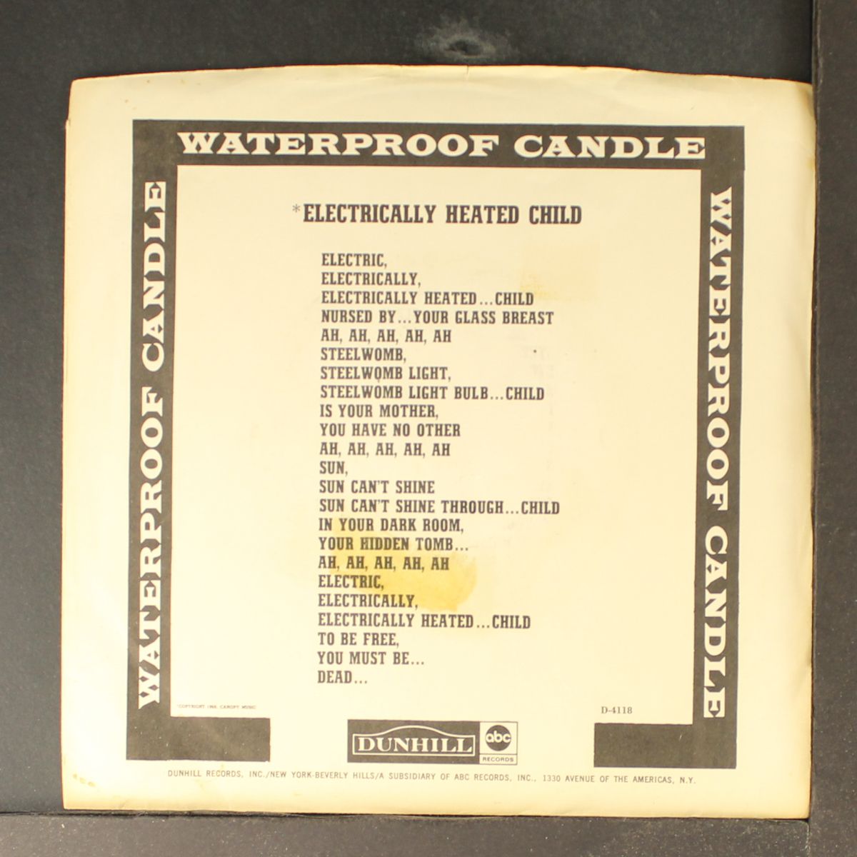 electrically heated child / saturday morning repentance by WATERPROOF CANDLE