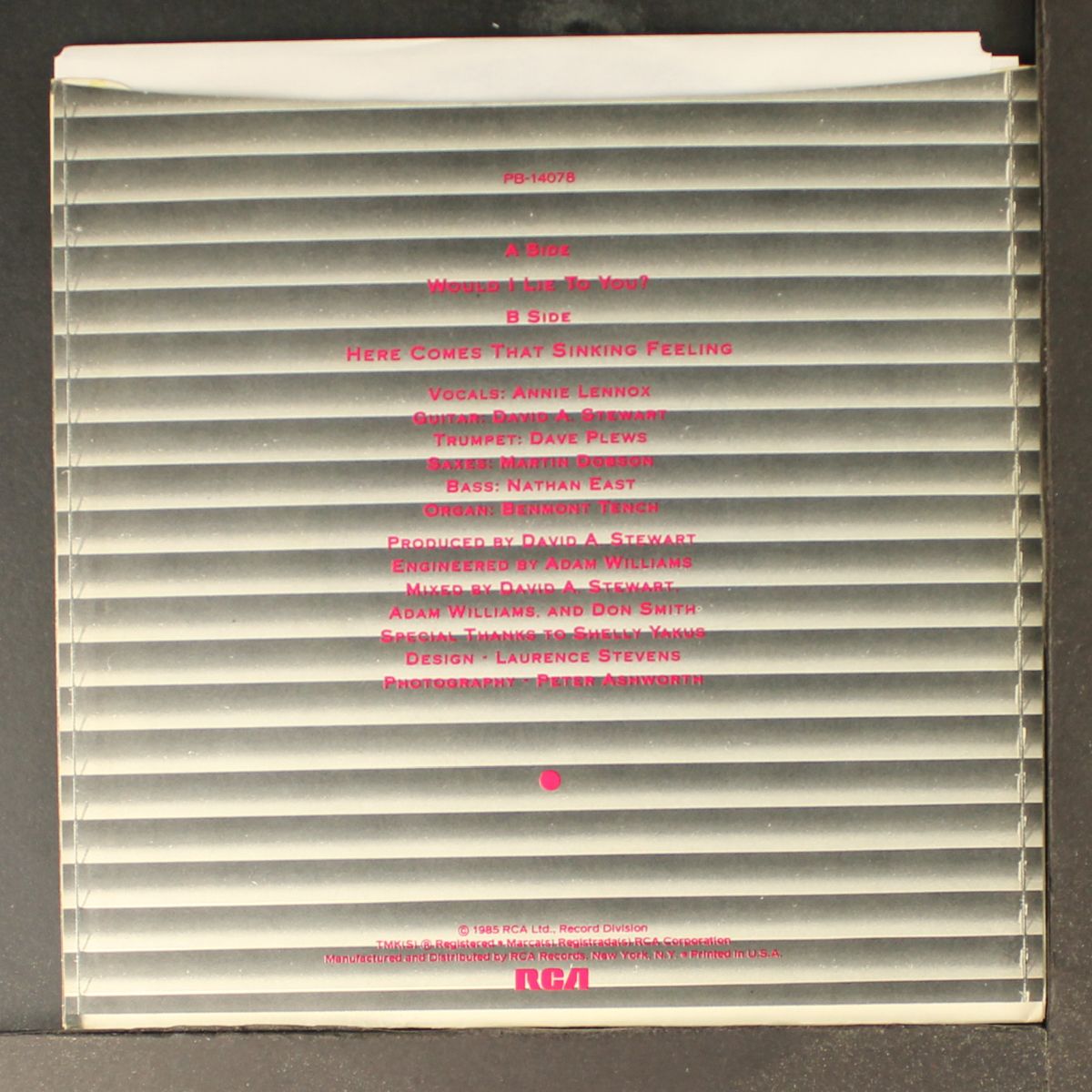 would i lie to you? / here comes that sinking feeling by EURYTHMICS