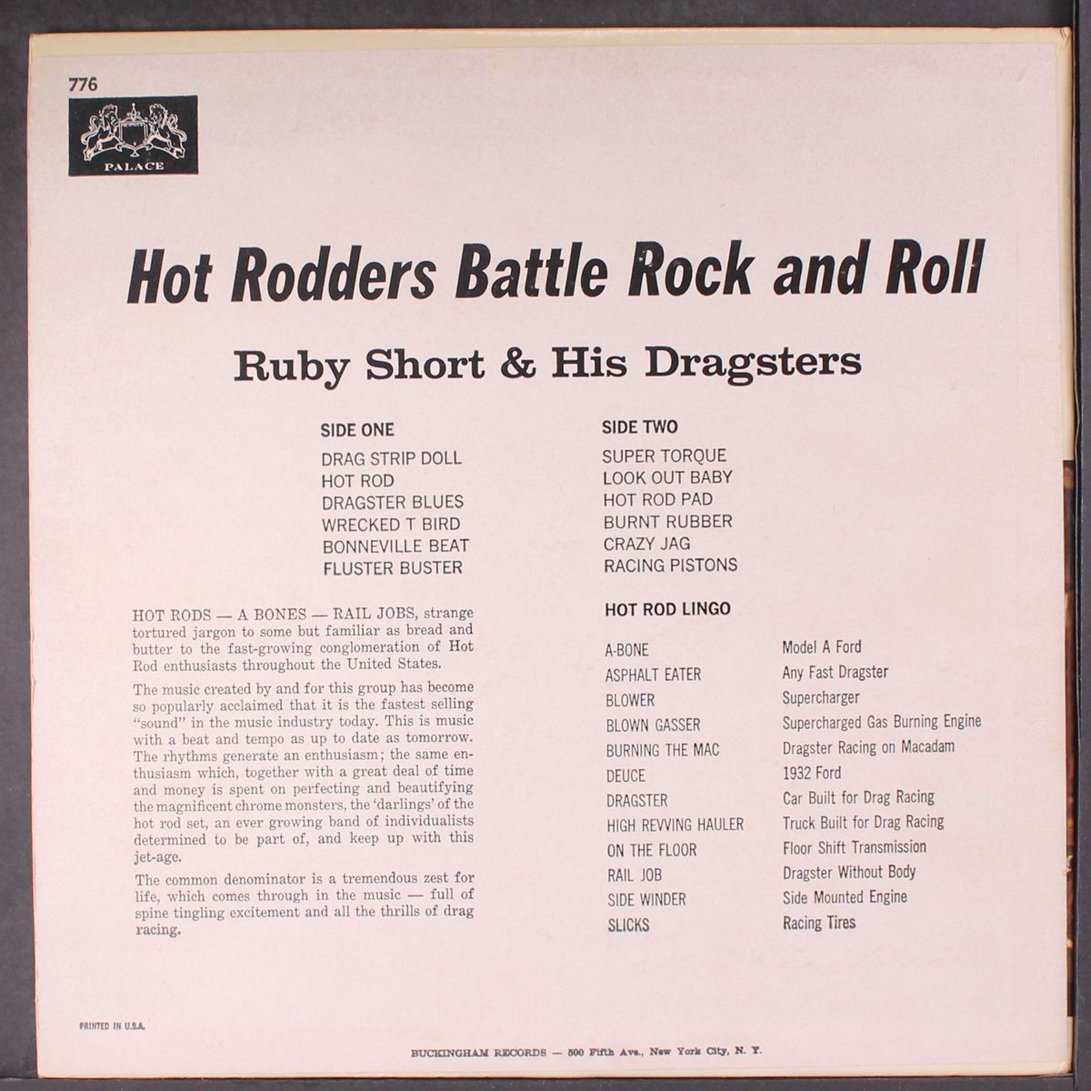 hot rodders battle rock and roll by RUBY SHORT & DRAGSTERS