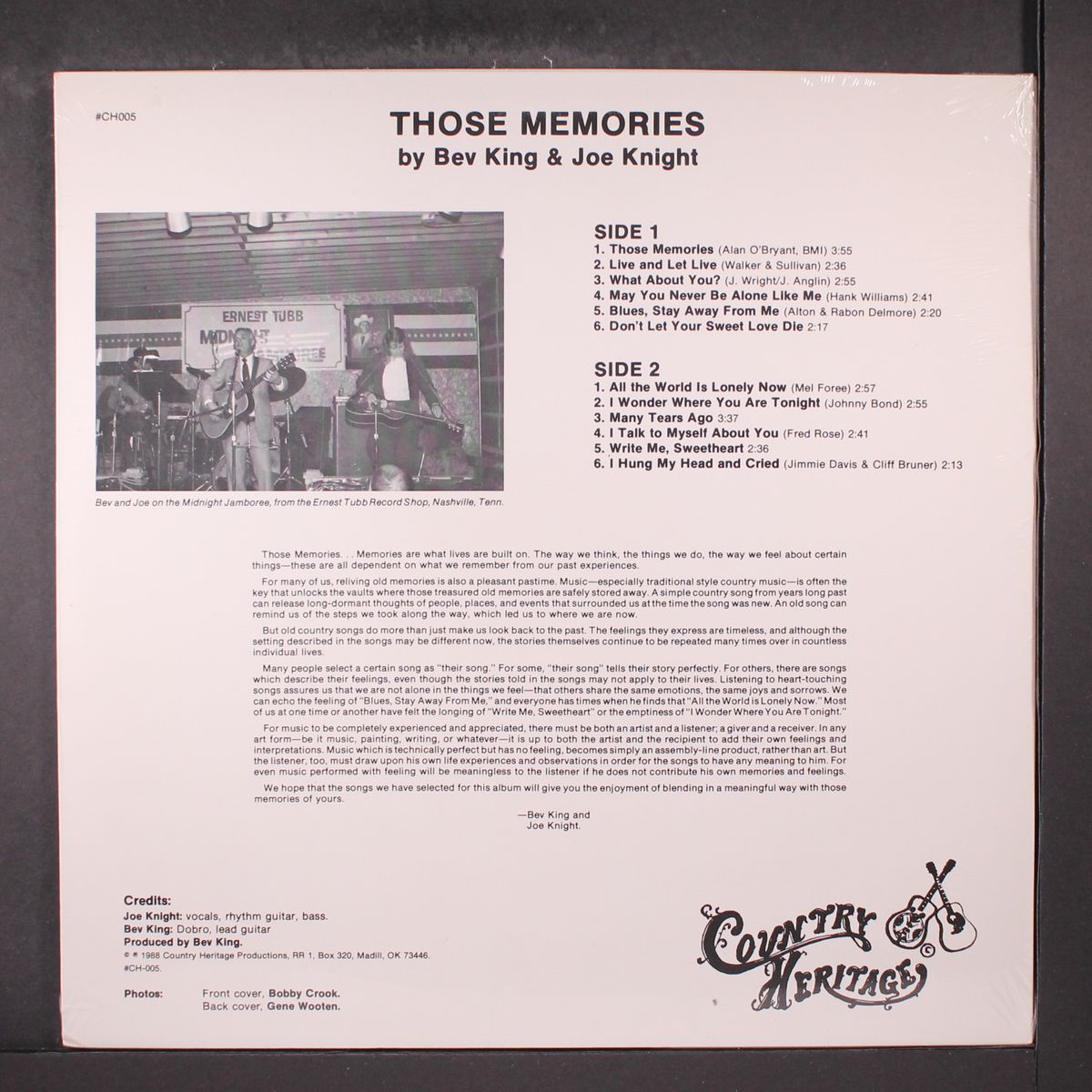 those memories by BEV KING & JOE KNIGHT