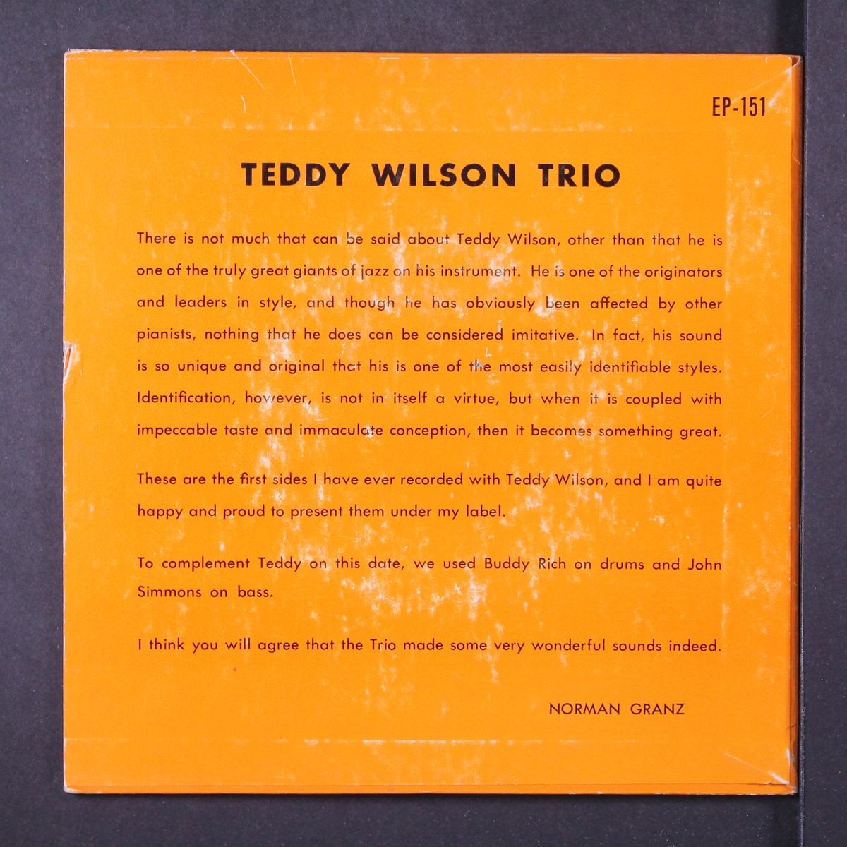 the teddy wilson trio by TEDDY WILSON