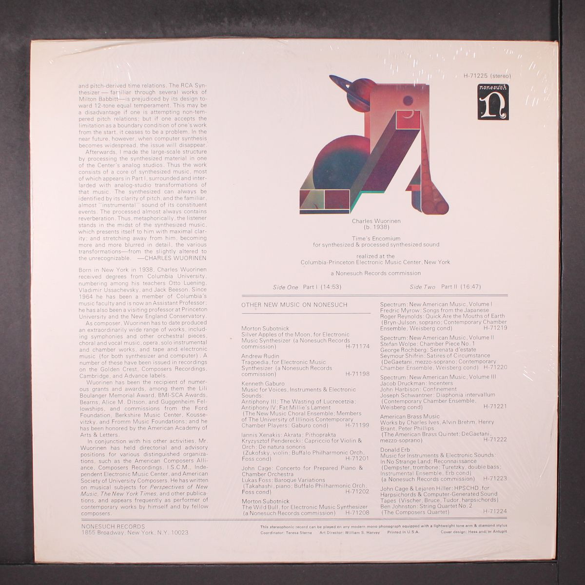 time's encomium by CHARLES WUORINEN