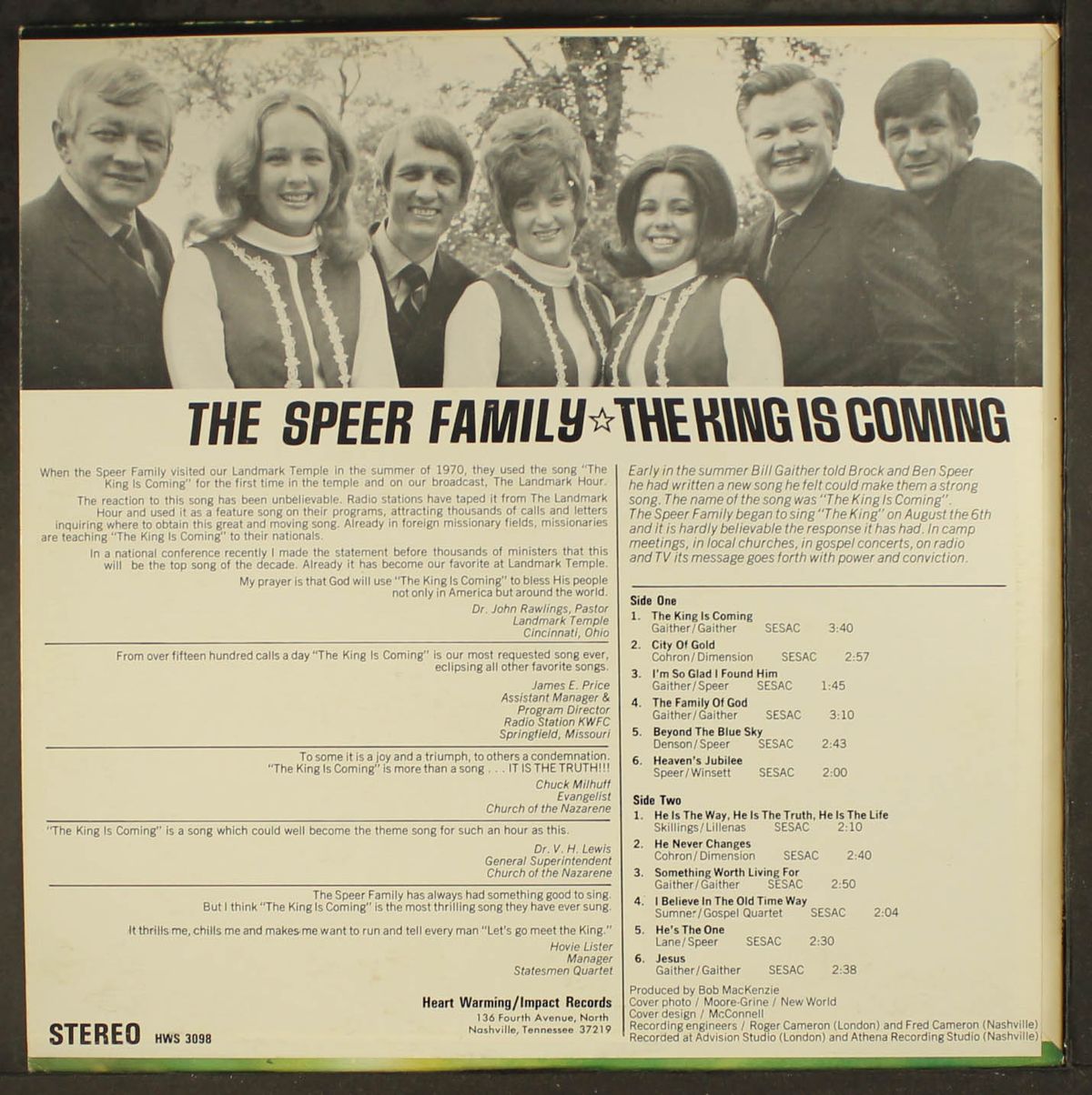 the king is coming by SPEER FAMILY