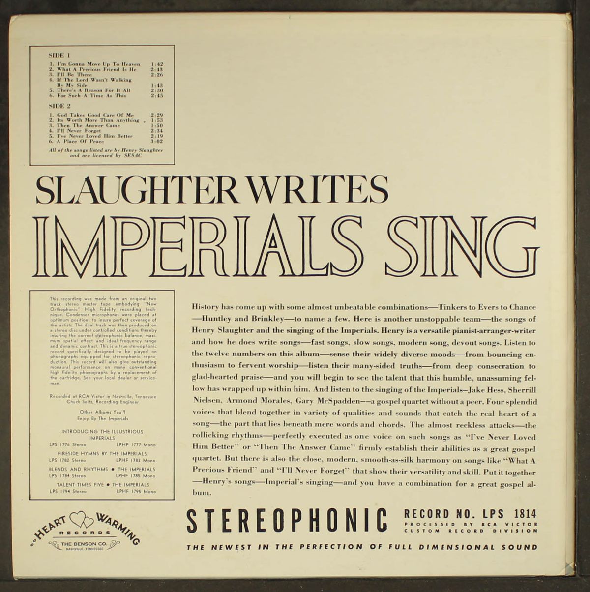 slaughter writes, imperials sing by IMPERIALS