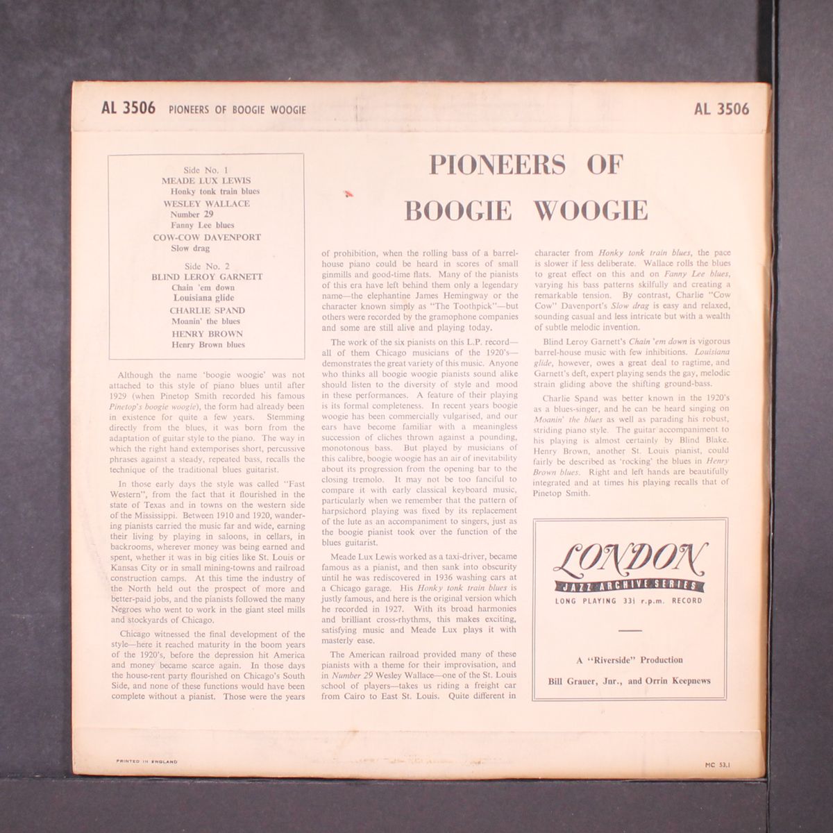 pioneers of boogie woogie by VARIOUS