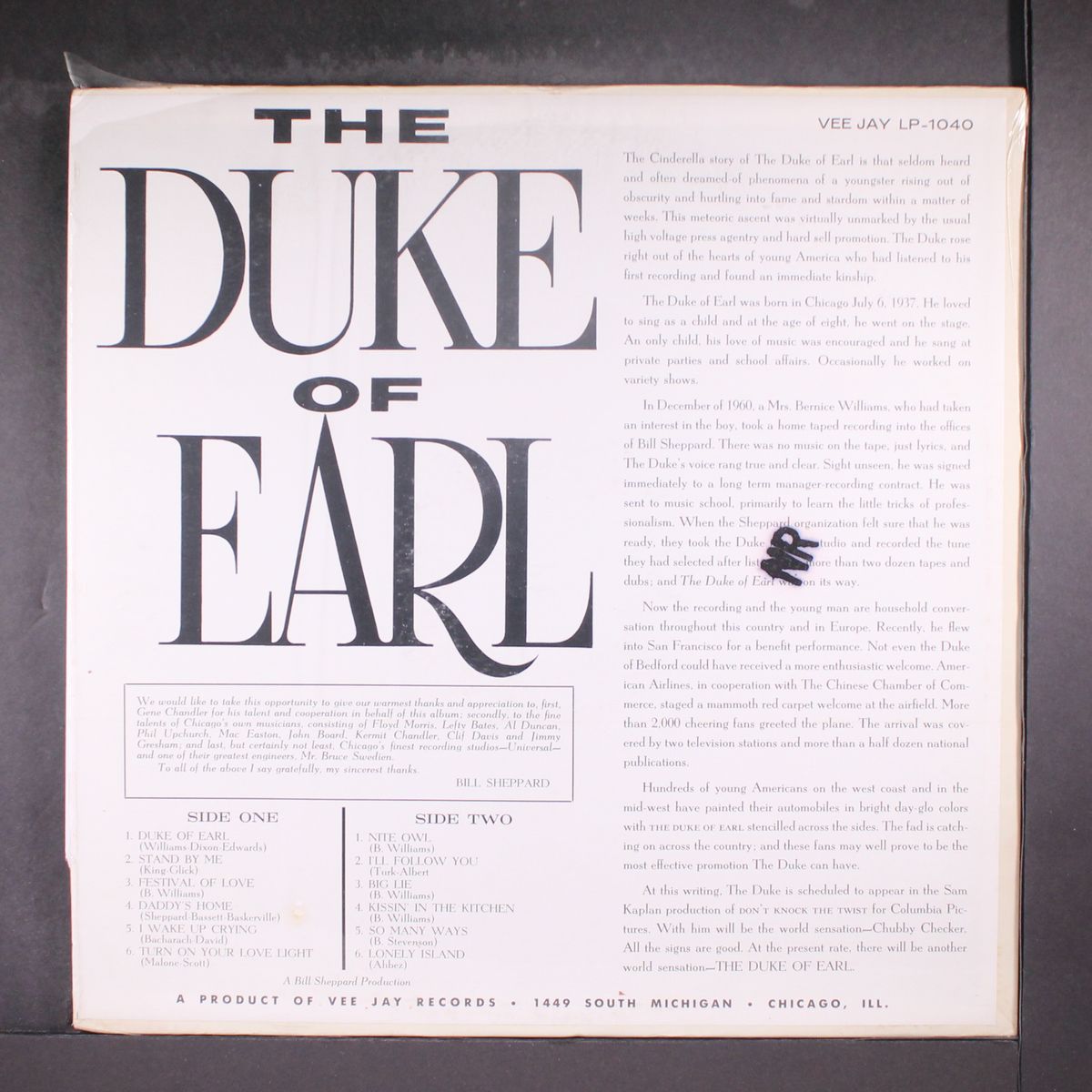 duke of earl by GENE CHANDLER