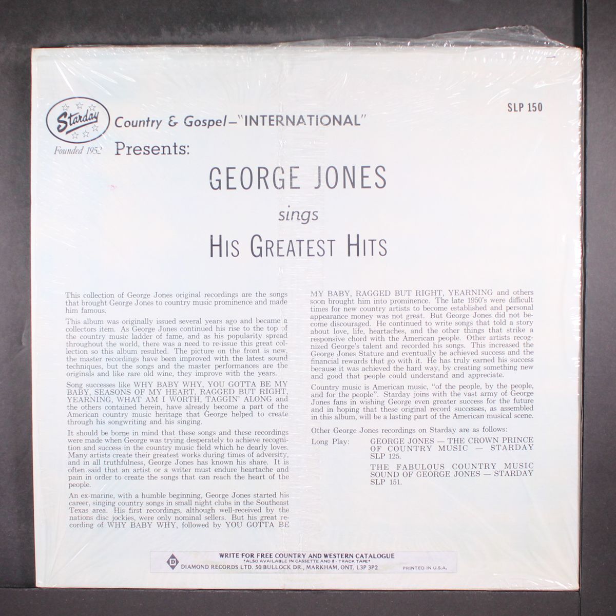 sings his greatest hits by GEORGE JONES