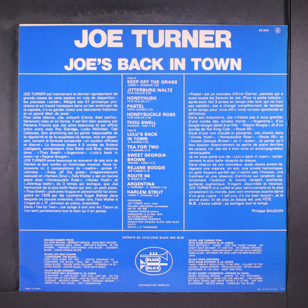 joe's back in town by JOE TURNER