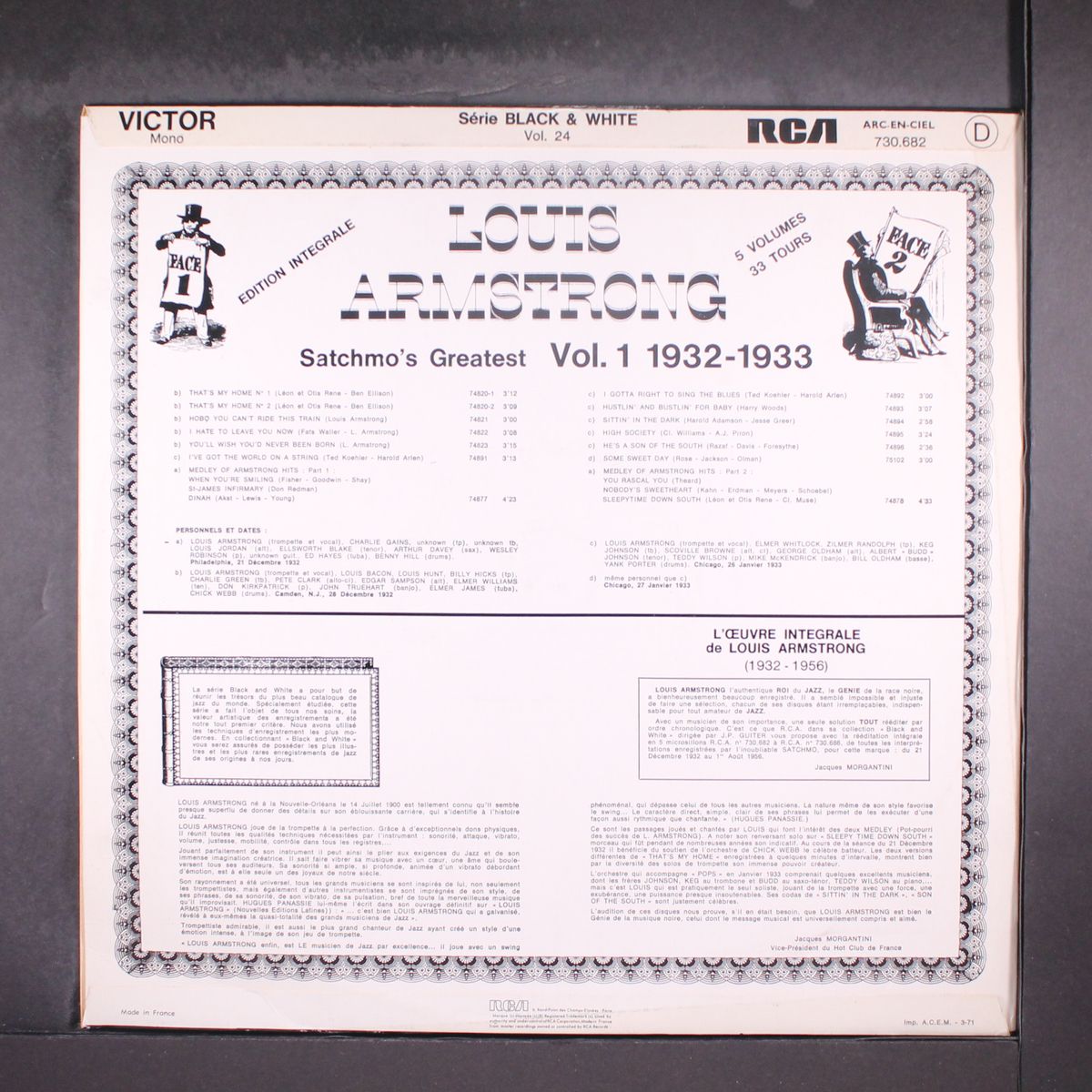 satchmo's greatest vol. 1 (1932-1933) by LOUIS ARMSTRONG