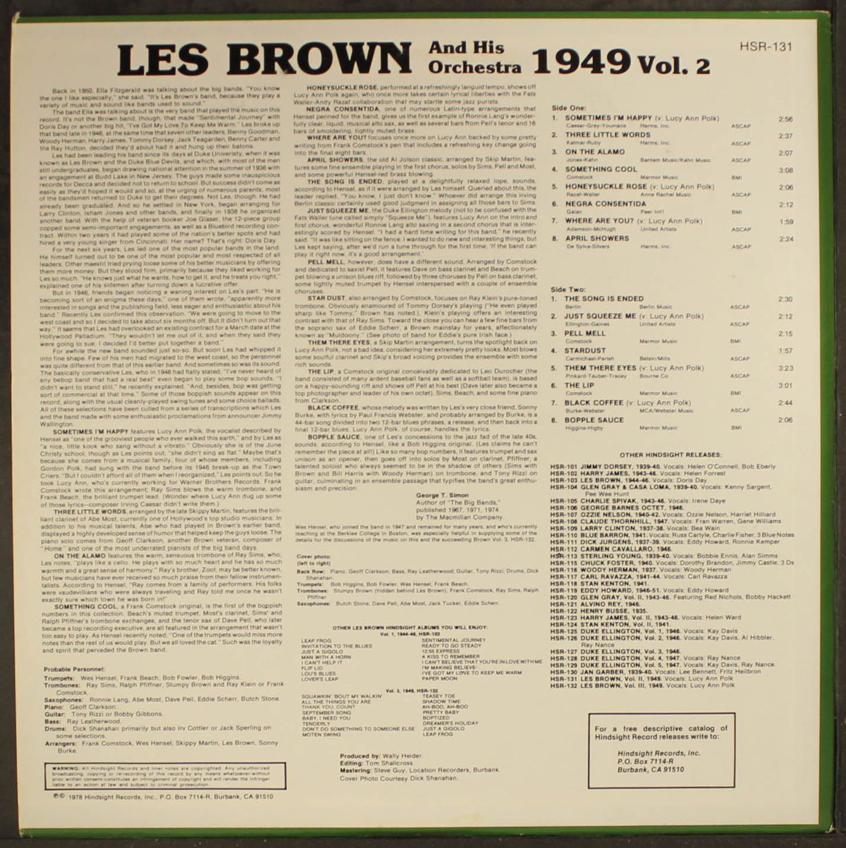the uncollected, vol. 2 1949 by LES BROWN