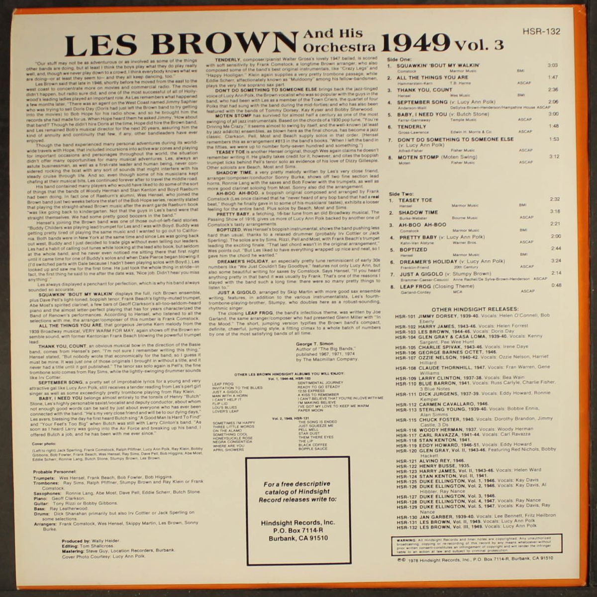 the uncollected - vol. 3, 1949 by LES BROWN