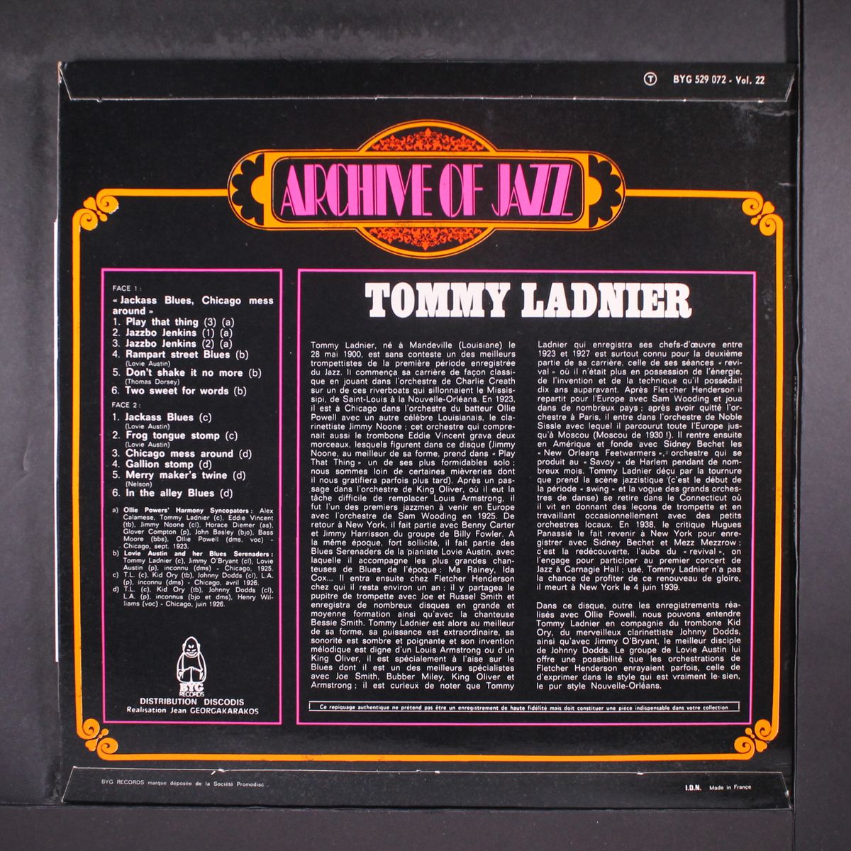 archive of jazz, vol. 22 by TOMMY LADNIER
