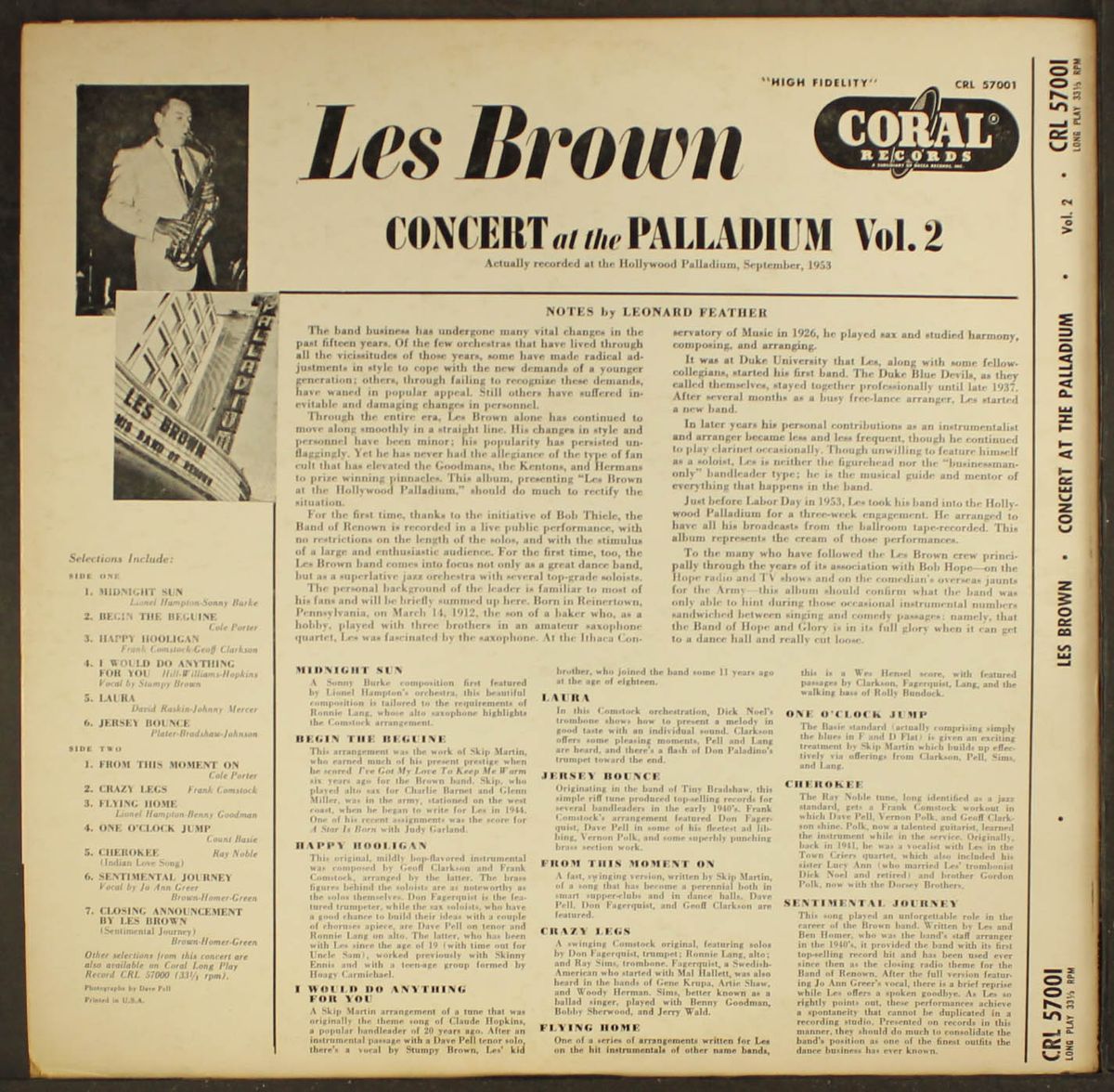 concert at the palladium, vol. 2 by LES BROWN