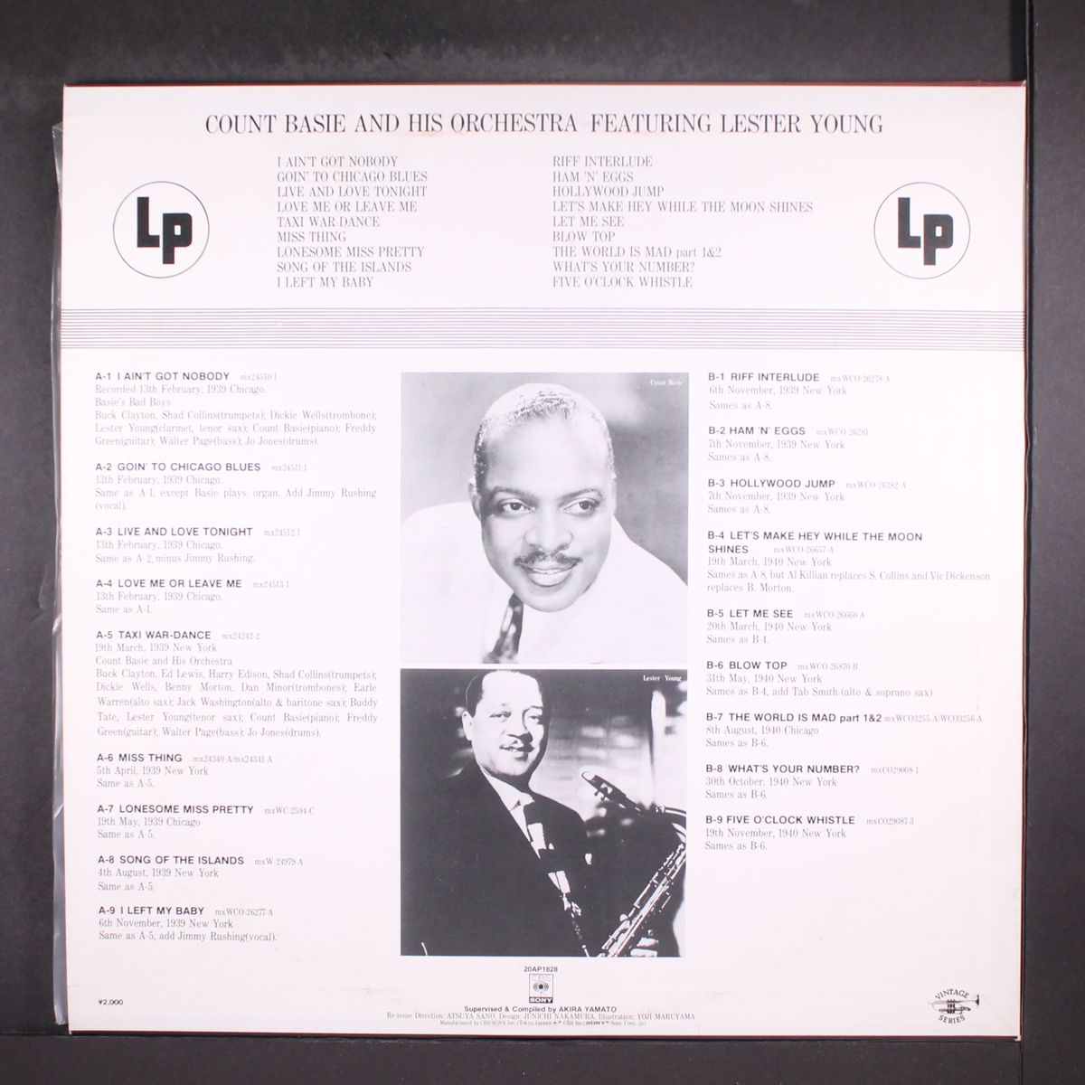 featuring lester young by COUNT BASIE