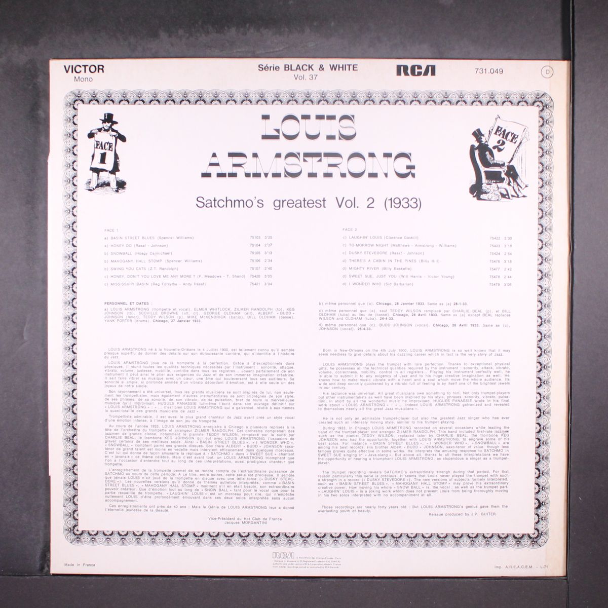 satchmo's greatest, vol. 2 (1933) by LOUIS ARMSTRONG