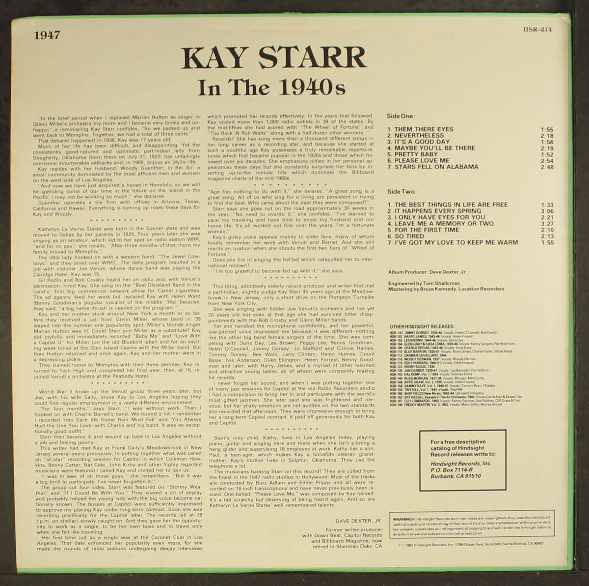 the uncollected, 1947 by KAY STARR