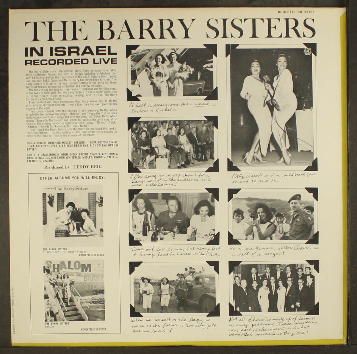 in israel recorded live by BARRY SISTERS