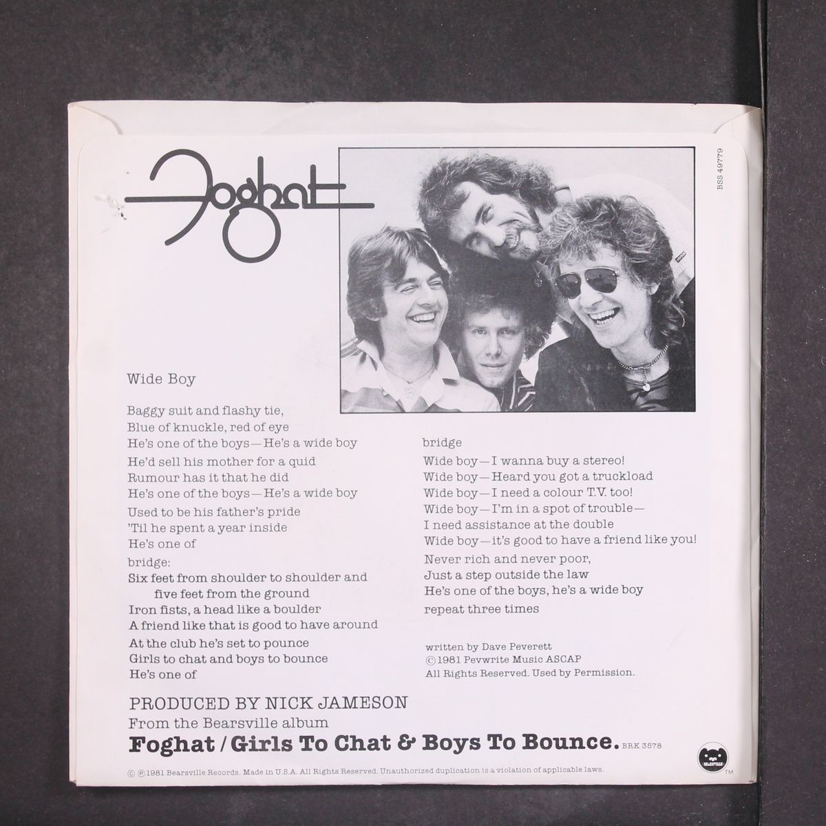 wide boy by FOGHAT