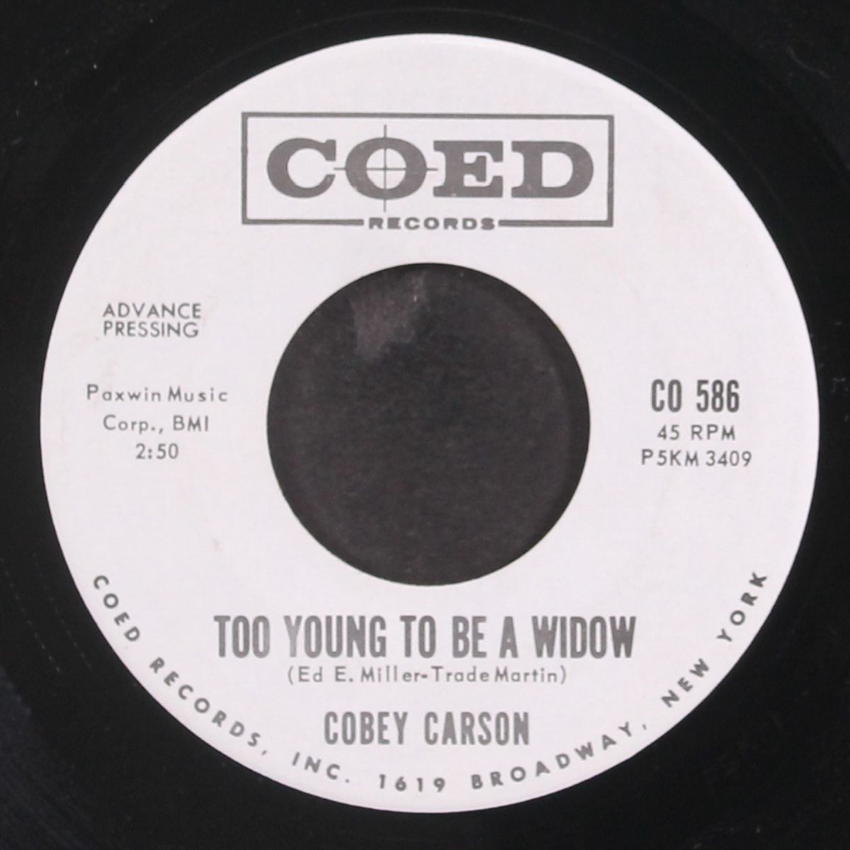 he can't be all bad / too young to be a widow by COBEY CARSON