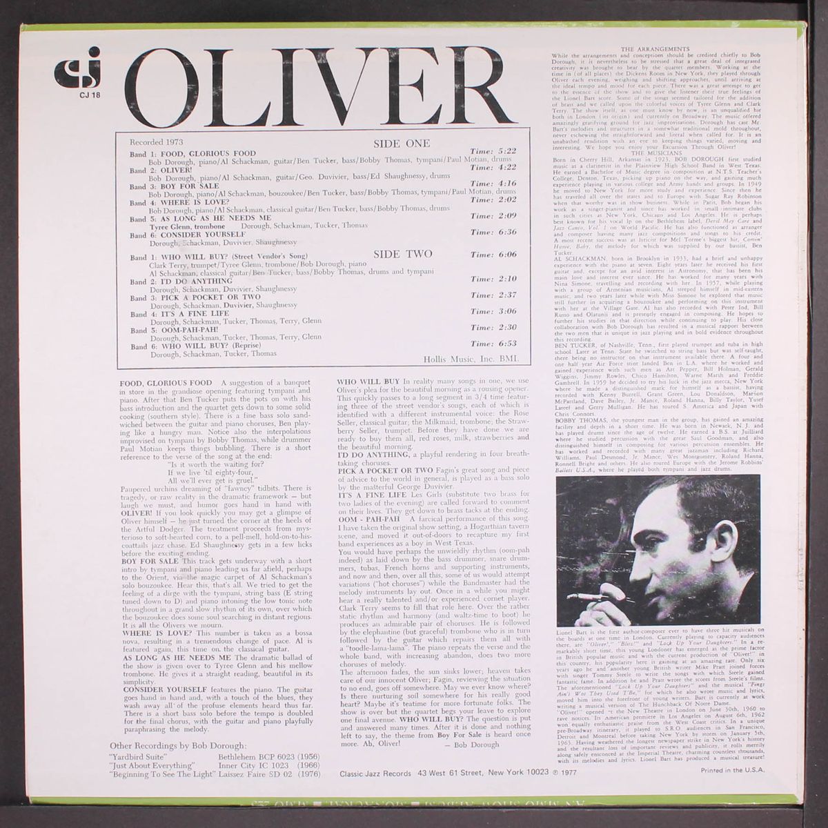 an excursion through oliver by BOB DOROUGH