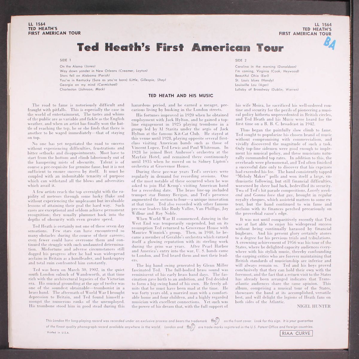 first american tour! by TED HEATH