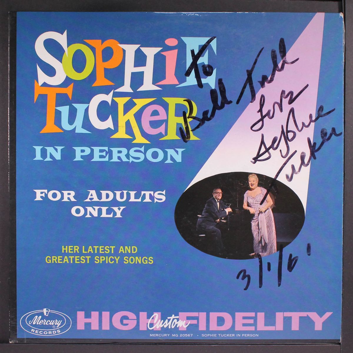 in person, for adults only by SOPHIE TUCKER