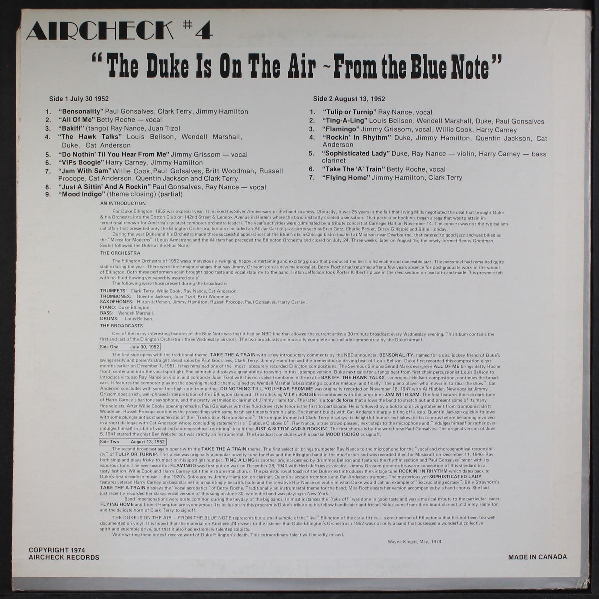 the duke is on the air by DUKE ELLINGTON