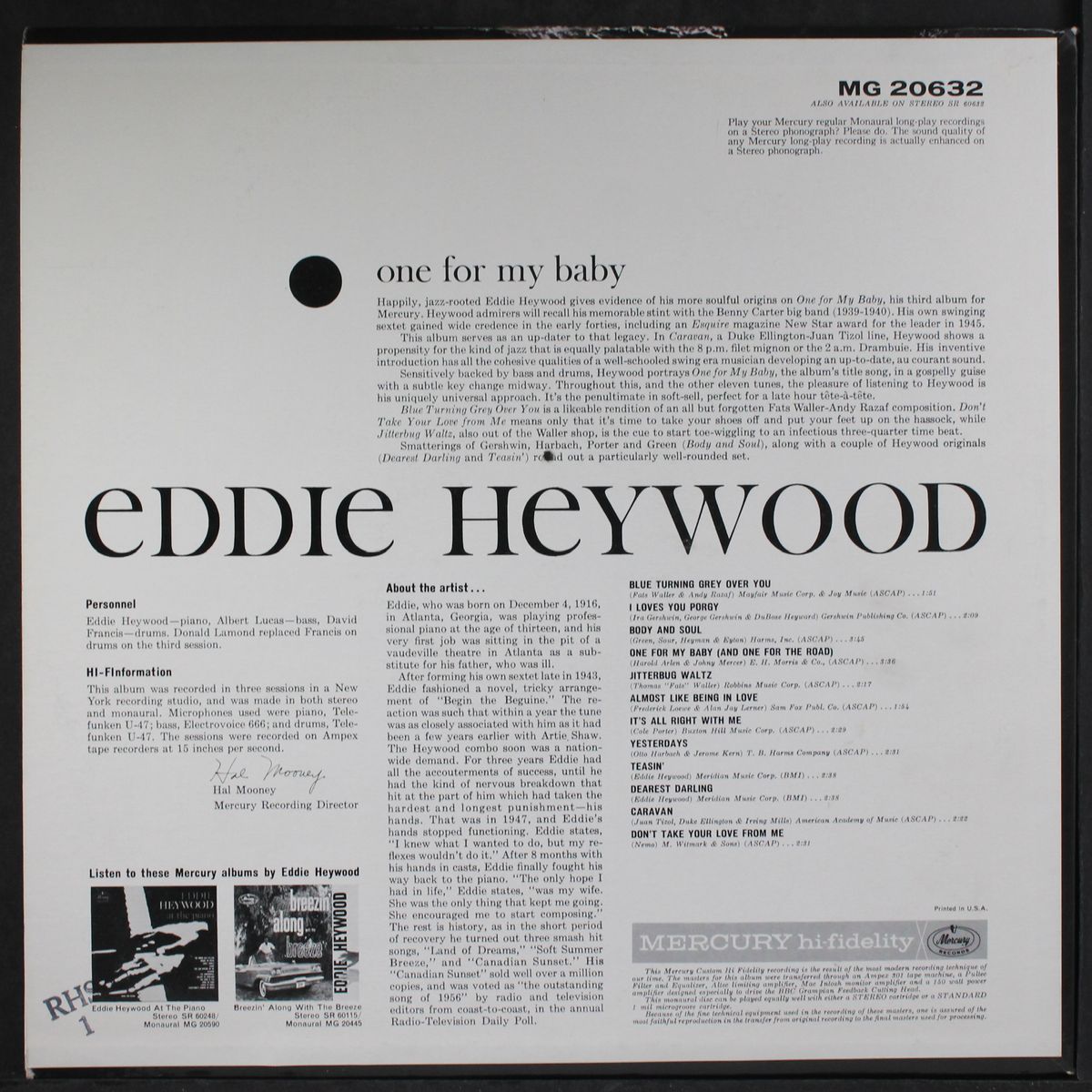 one for my baby by EDDIE HEYWOOD