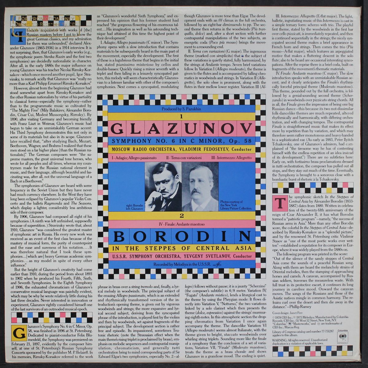 glazunov: symphony no. 6 / borodin: in the steppes of central asia by YEVGENY SVETLANOV