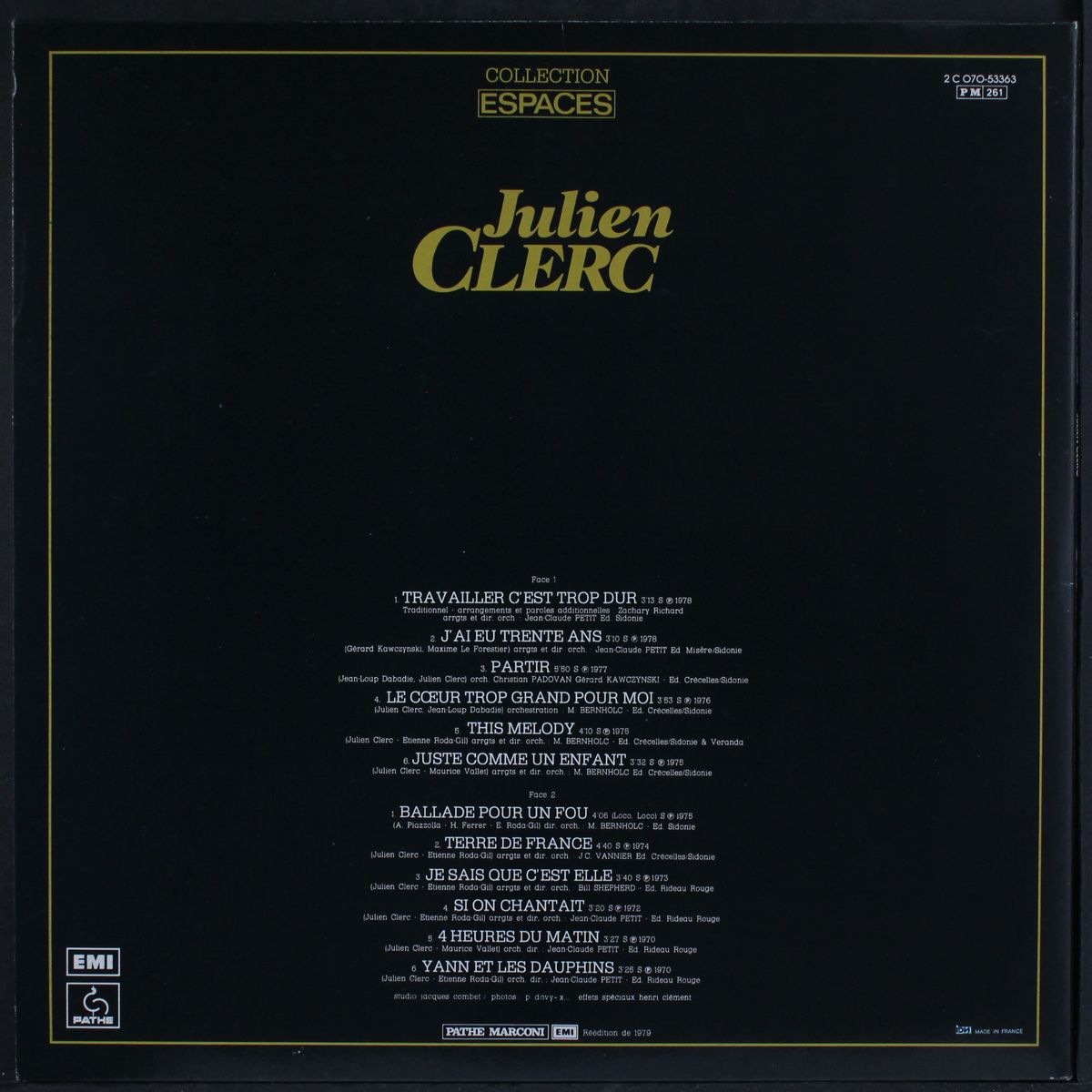 collection espaces by JULIEN CLERC