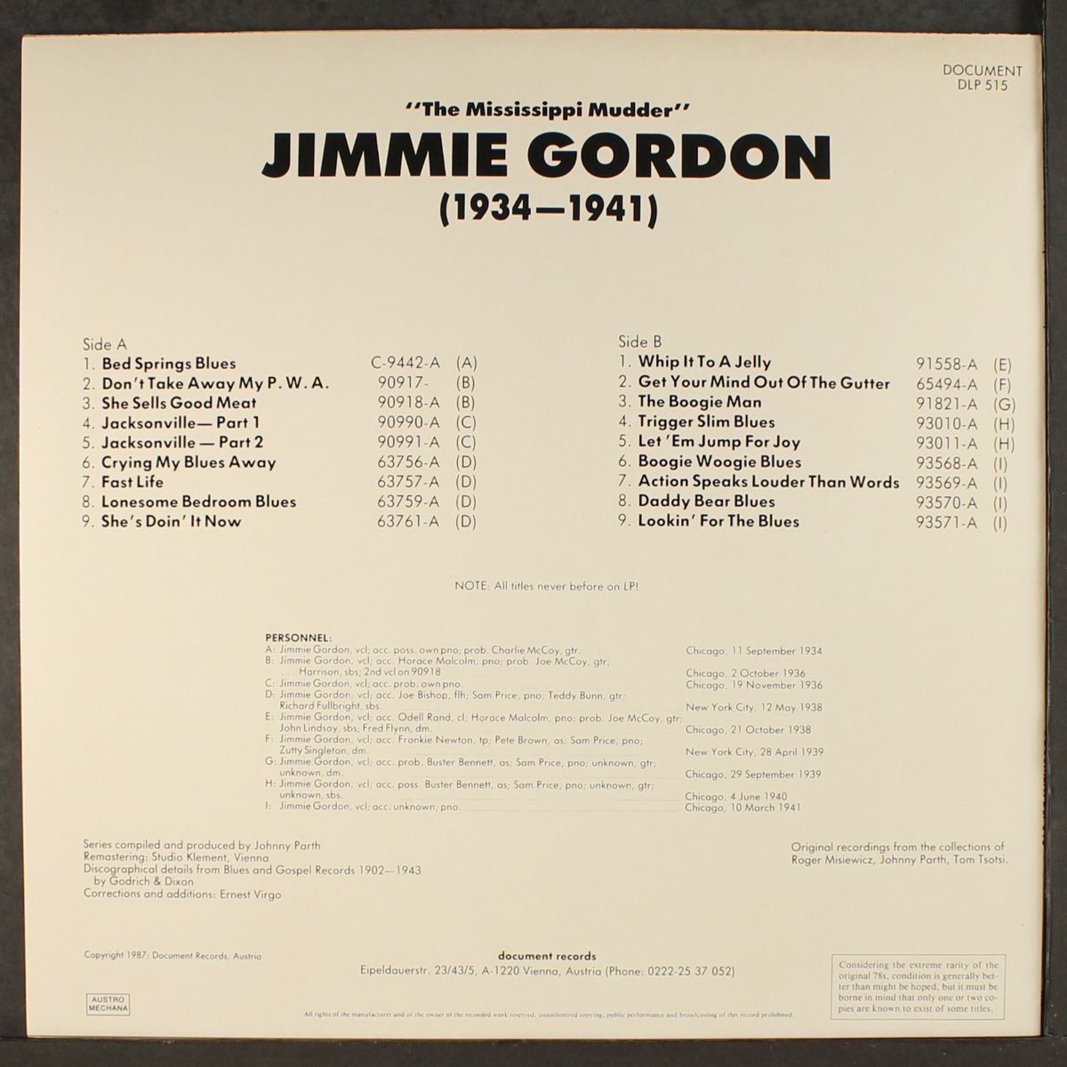 1934-1941 by JIMMIE GORDON