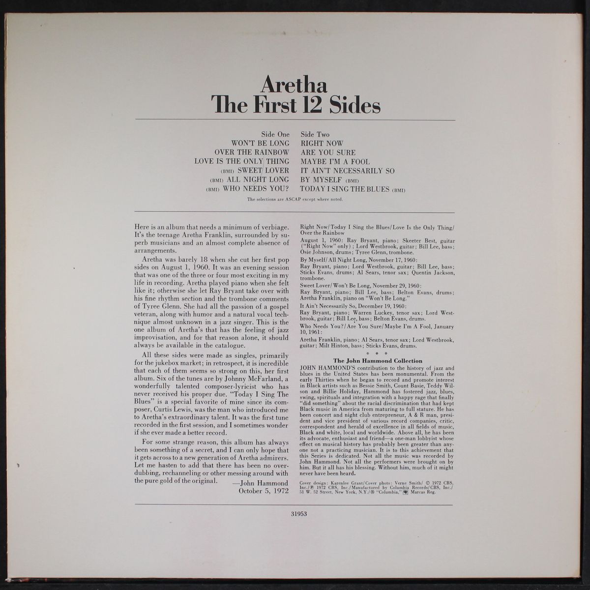 the first 12 sides by ARETHA FRANKLIN
