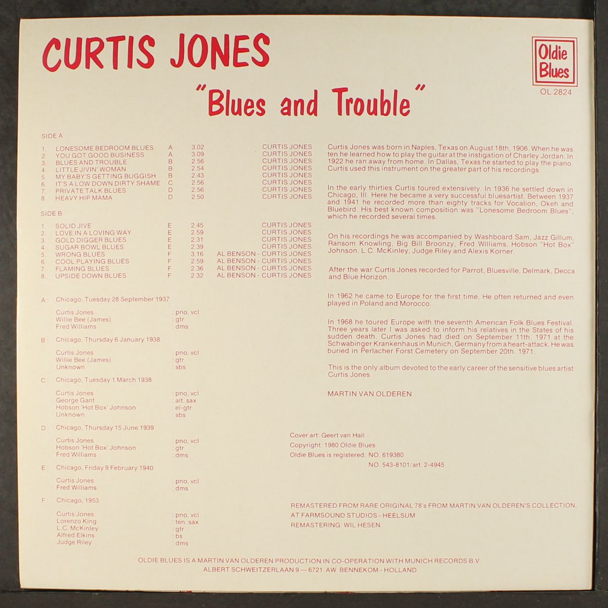 blues and trouble by CURTIS JONES