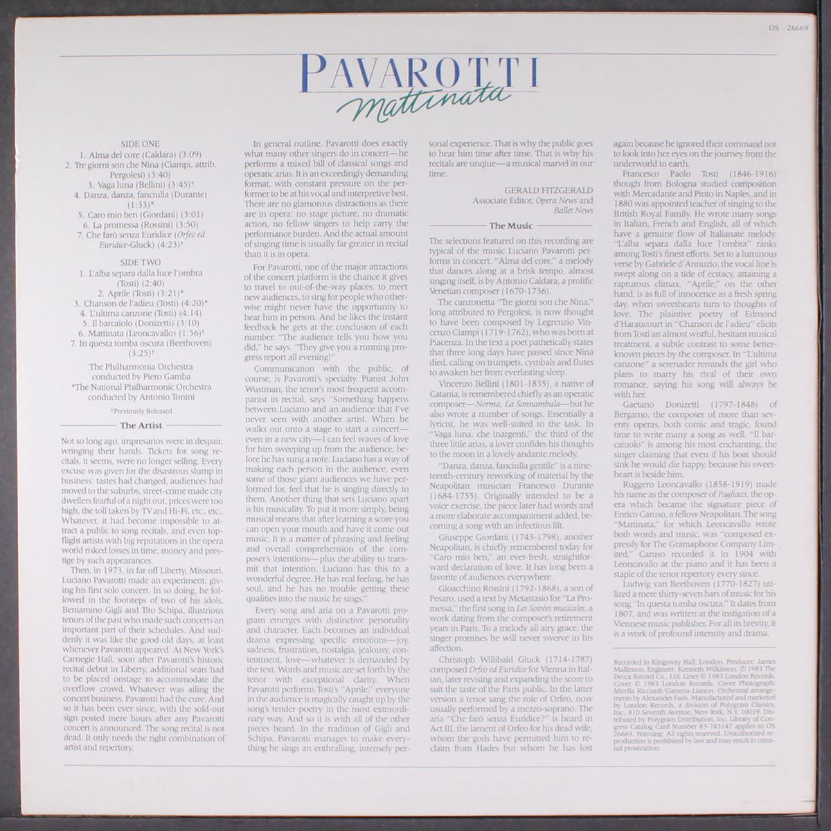 mattinata by LUCIANO PAVAROTTI