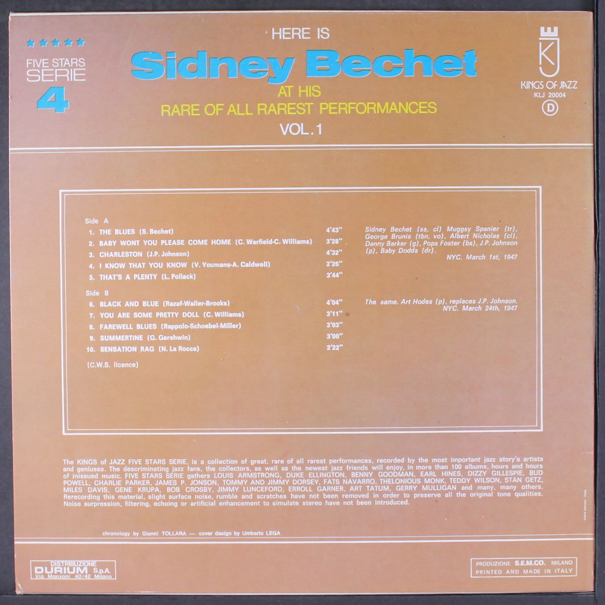 rarest of all rarest performances, vol. 1 by SIDNEY BECHET